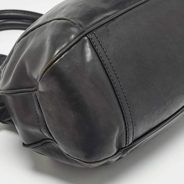 Pre Owned Givenchy Black Leather Zip Dome Satchel