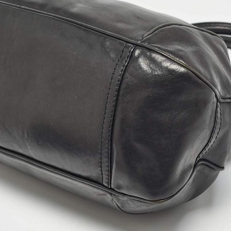 Pre Owned Givenchy Black Leather Zip Dome Satchel