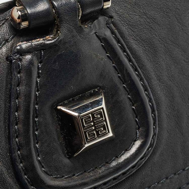 Pre Owned Givenchy Black Leather Zip Dome Satchel