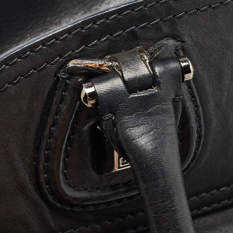 Pre Owned Givenchy Black Leather Zip Dome Satchel