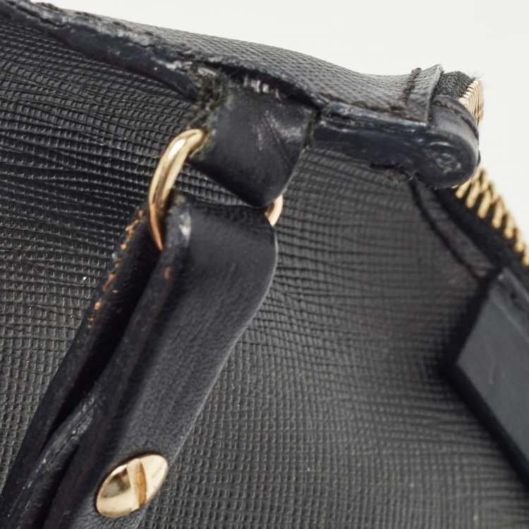 Pre Owned Givenchy Black Coated Canvas Rottweiler Face Wristlet Pouch
