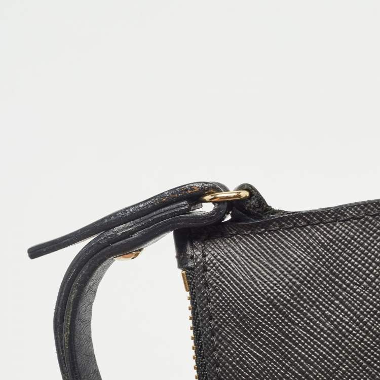 Pre Owned Givenchy Black Coated Canvas Rottweiler Face Wristlet Pouch