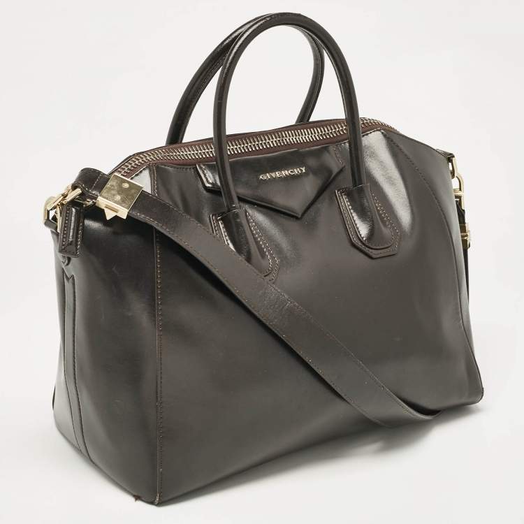 Pre Owned Givenchy Brown Leather Medium Antigona Satchel