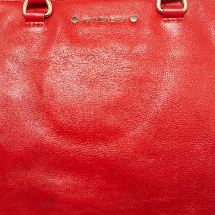 Pre Owned Givenchy Orange Leather Zip Tote