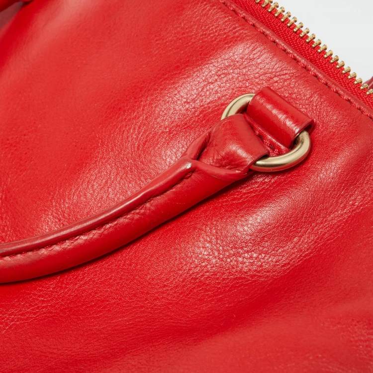 Pre Owned Givenchy Orange Leather Zip Tote