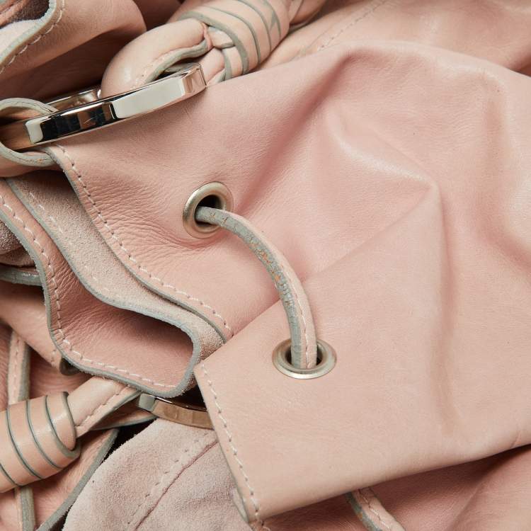 Pre Owned Givenchy Pink Leather Drawstring Tassel Hobo