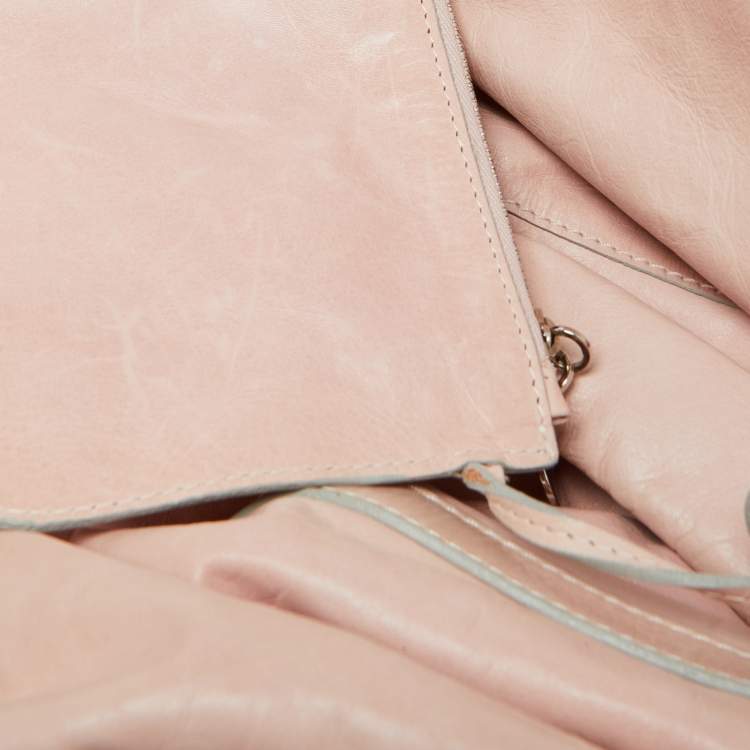 Pre Owned Givenchy Pink Leather Drawstring Tassel Hobo