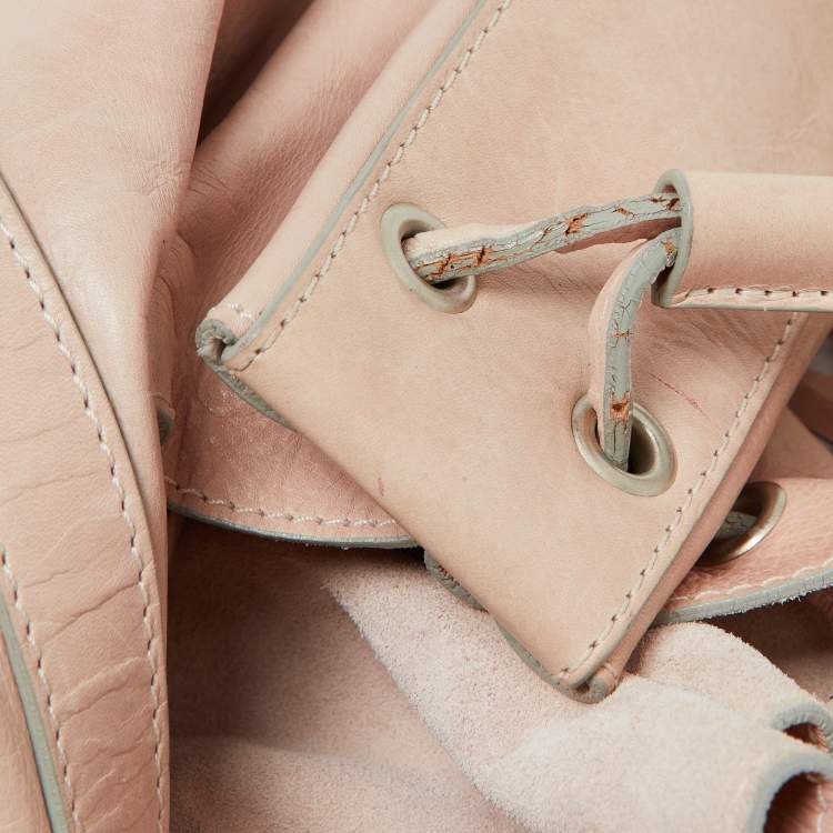 Pre Owned Givenchy Pink Leather Drawstring Tassel Hobo