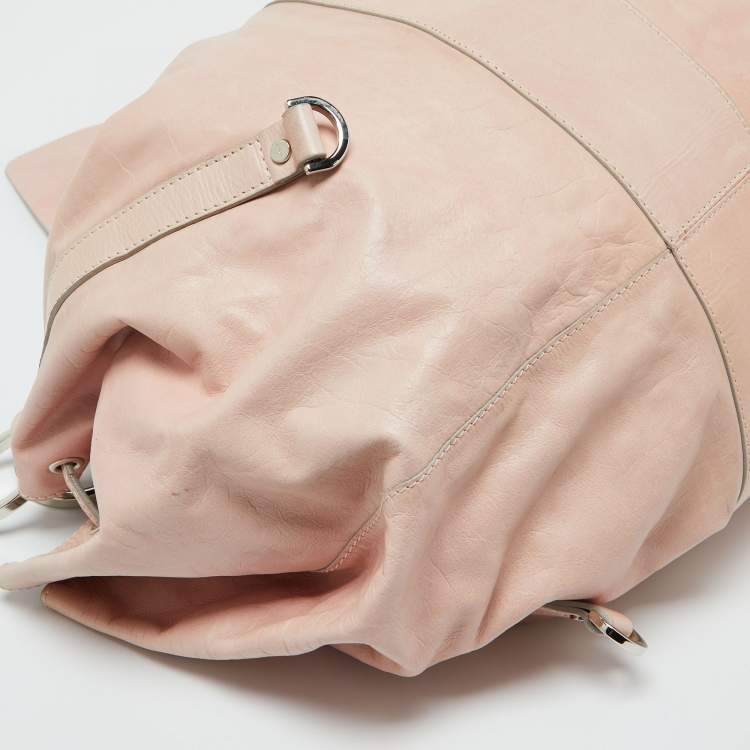 Pre Owned Givenchy Pink Leather Drawstring Tassel Hobo