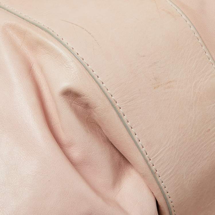 Pre Owned Givenchy Pink Leather Drawstring Tassel Hobo