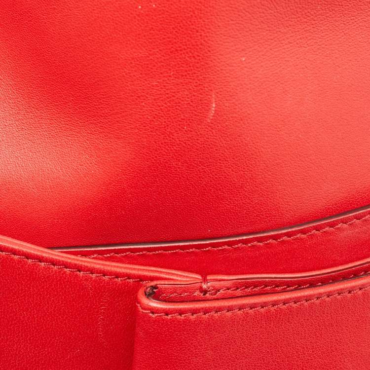 Pre Owned Givenchy Red Leather Antigona Envelope Clutch