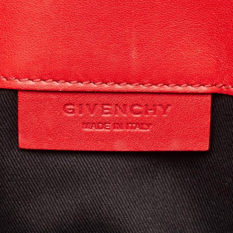 Pre Owned Givenchy Red Leather Antigona Envelope Clutch