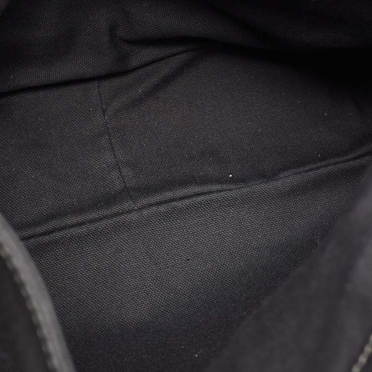 Pre Owned Givenchy Black Leather Logo Embossed Flap Messenger Bag
