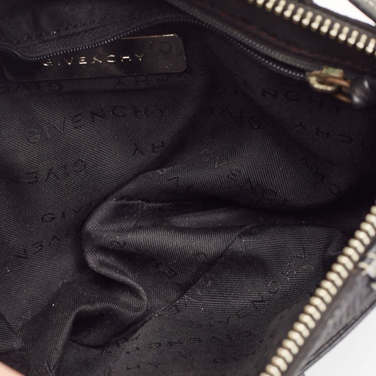 Pre Owned Givenchy Black Fabric and Leather Zip Hobo