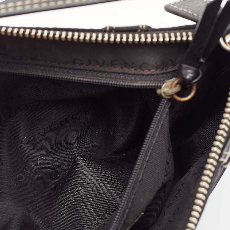 Pre Owned Givenchy Black Fabric and Leather Zip Hobo