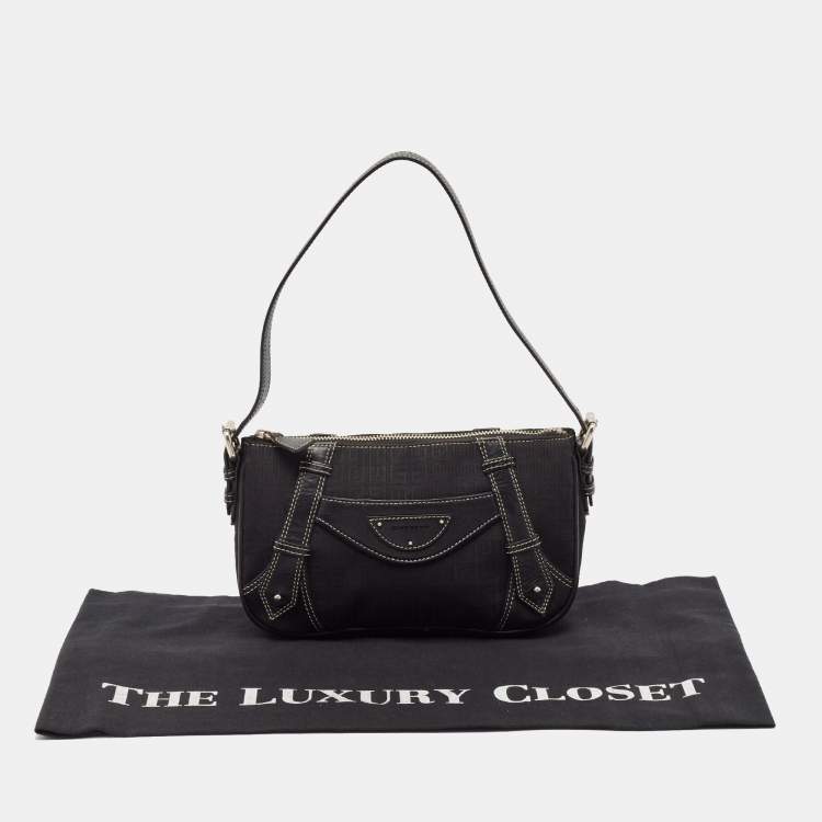 Pre Owned Givenchy Black Fabric and Leather Zip Hobo