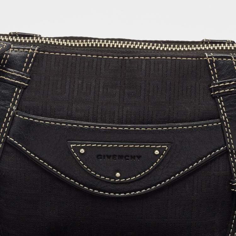Pre Owned Givenchy Black Fabric and Leather Zip Hobo