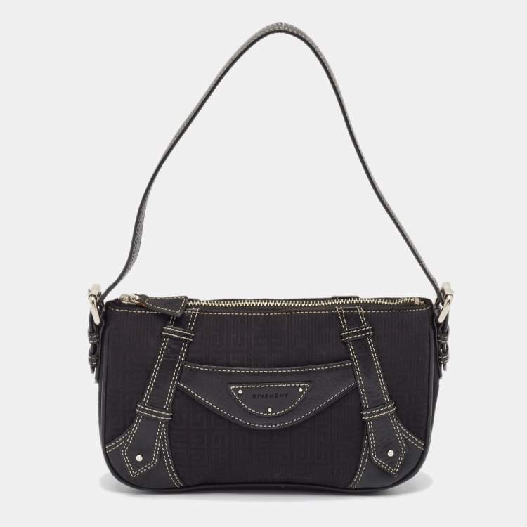 Pre Owned Givenchy Black Fabric and Leather Zip Hobo