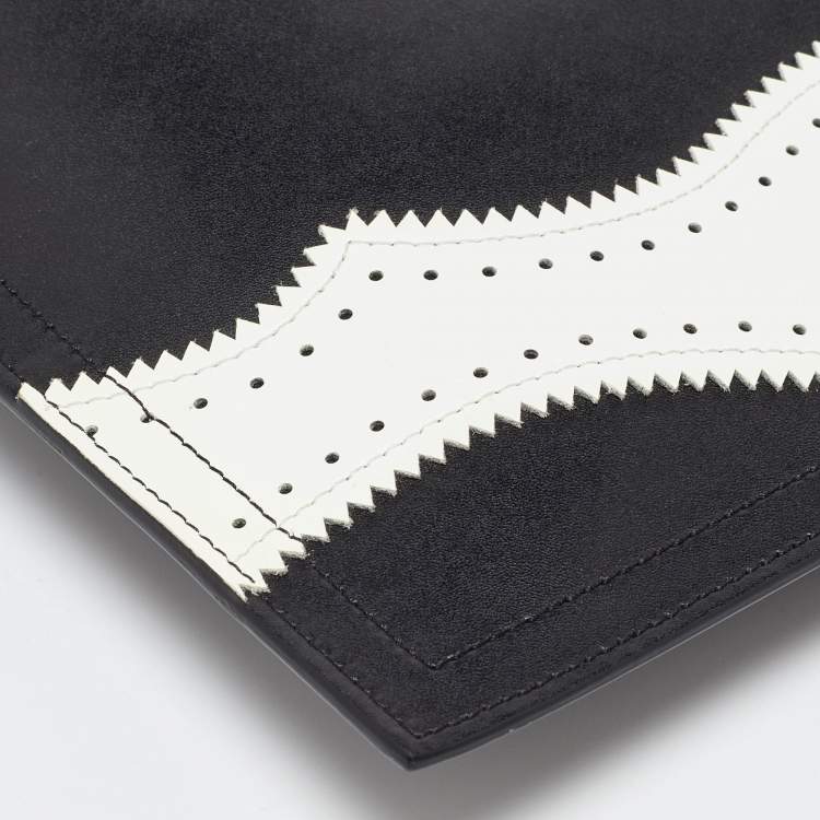 Pre Owned Givenchy Black/White Leather Antigona Zip Pouch