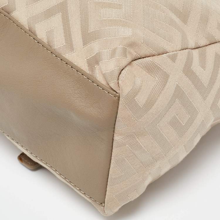 Pre Owned Givenchy Beige Signature Canvas and Leather Tote