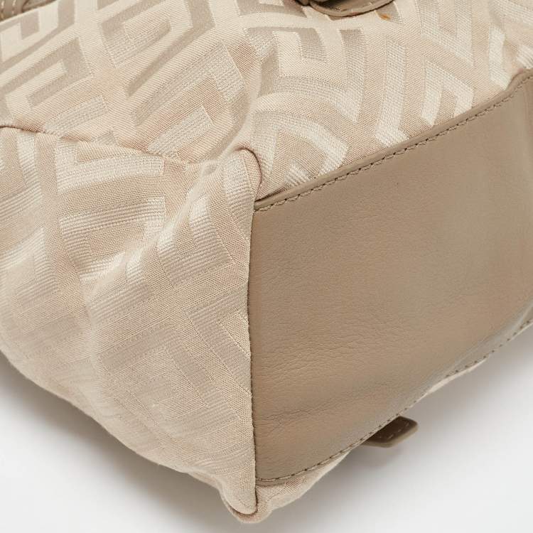 Pre Owned Givenchy Beige Signature Canvas and Leather Tote