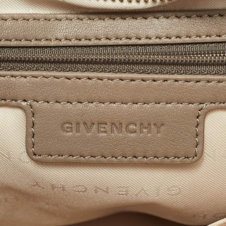 Pre Owned Givenchy Beige Signature Canvas and Leather Tote
