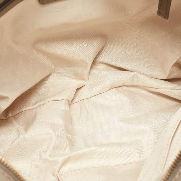 Pre Owned Givenchy Beige Signature Canvas and Leather Tote