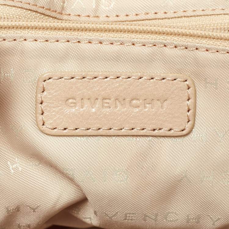 Pre Owned Givenchy Beige Signature Canvas and Leather Hobo