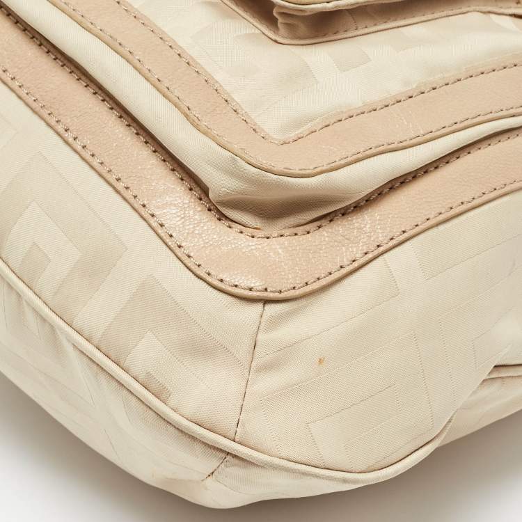 Pre Owned Givenchy Beige Signature Canvas and Leather Hobo