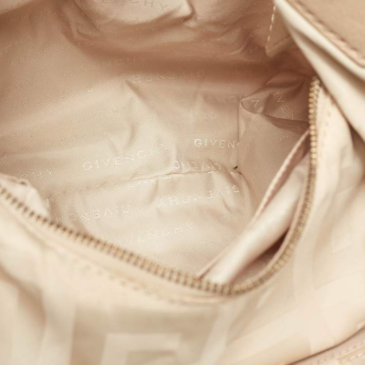 Pre Owned Givenchy Beige Signature Canvas and Leather Hobo