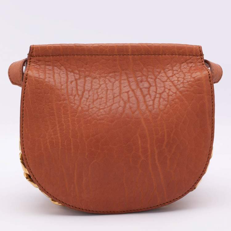 Pre Owned Givenchy Brown Leather Infinity Saddle Shoulder Bag