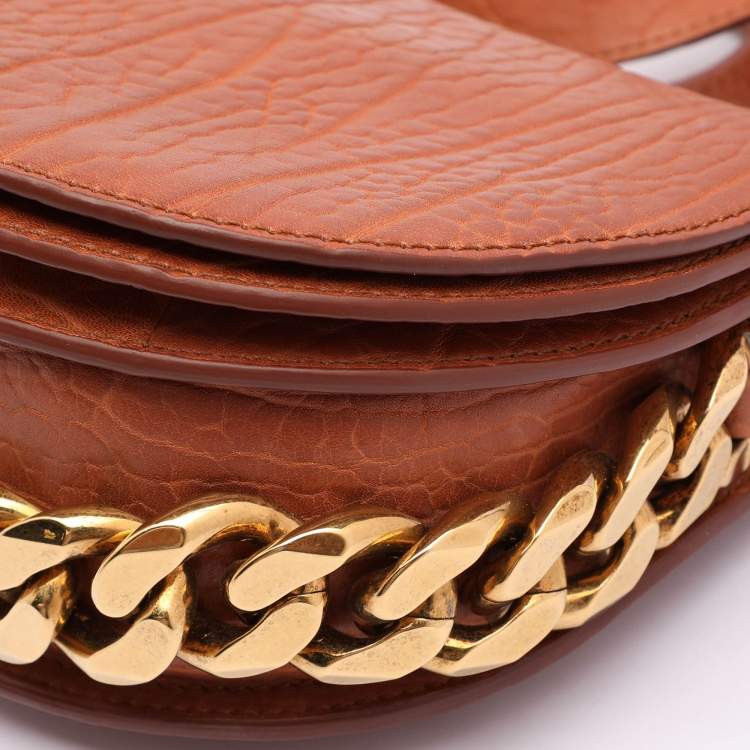 Pre Owned Givenchy Brown Leather Infinity Saddle Shoulder Bag