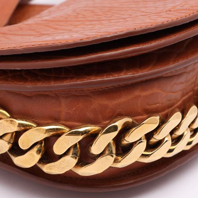 Pre Owned Givenchy Brown Leather Infinity Saddle Shoulder Bag