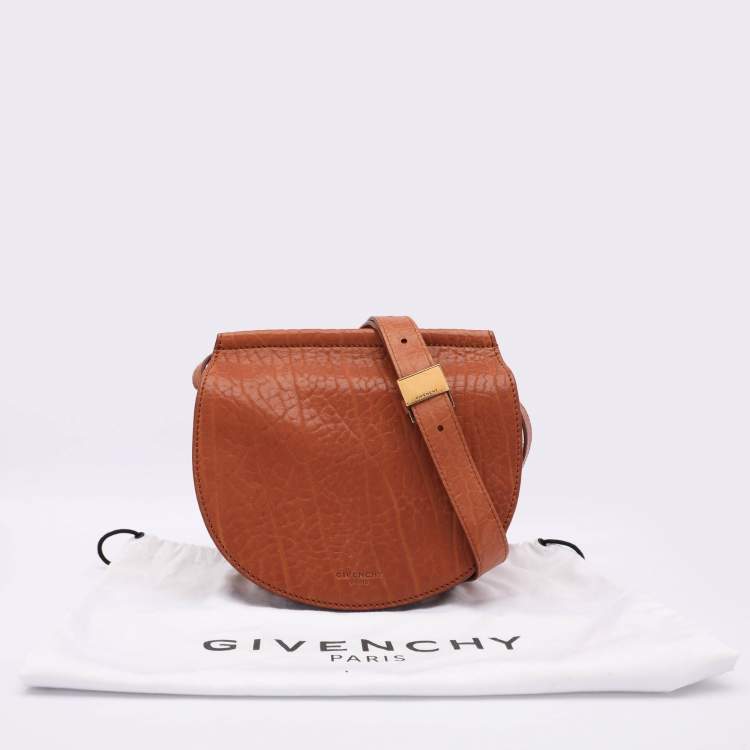 Pre Owned Givenchy Brown Leather Infinity Saddle Shoulder Bag