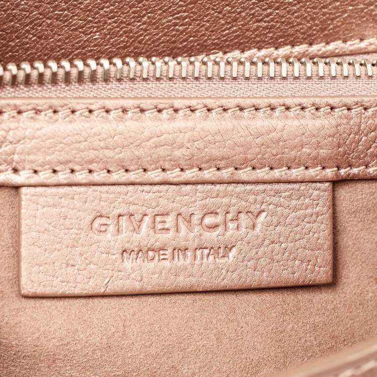 Pre Owned Givenchy Metallic Leather Mini Pandora Box Crossbody Bag