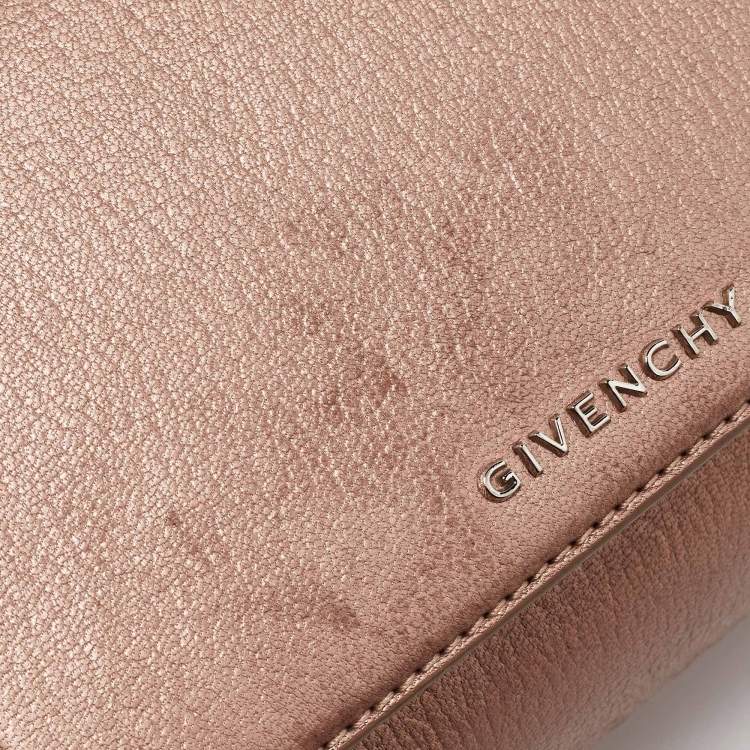 Pre Owned Givenchy Metallic Leather Mini Pandora Box Crossbody Bag