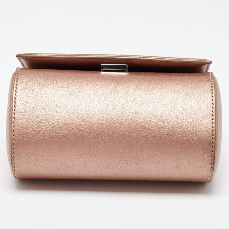 Pre Owned Givenchy Metallic Leather Mini Pandora Box Crossbody Bag