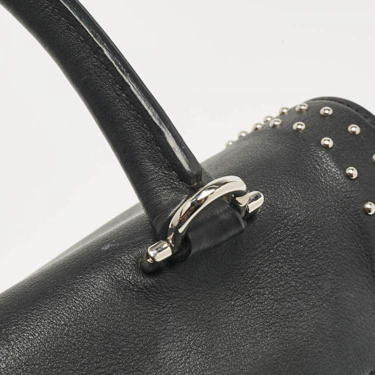 Pre Owned Givenchy Black Leather Small Shark Top Handle Bag