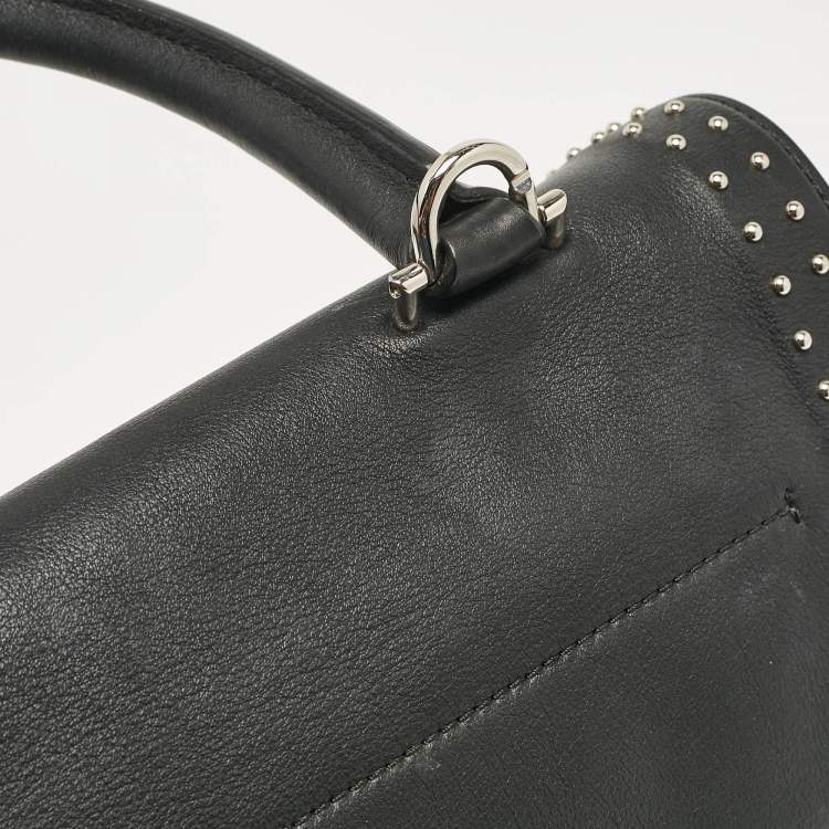 Pre Owned Givenchy Black Leather Small Shark Top Handle Bag