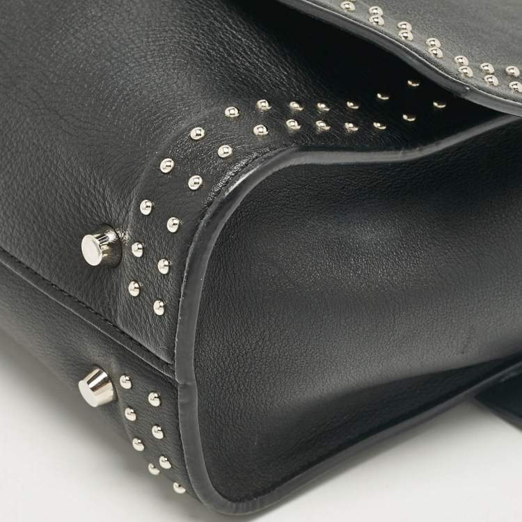 Pre Owned Givenchy Black Leather Small Shark Top Handle Bag