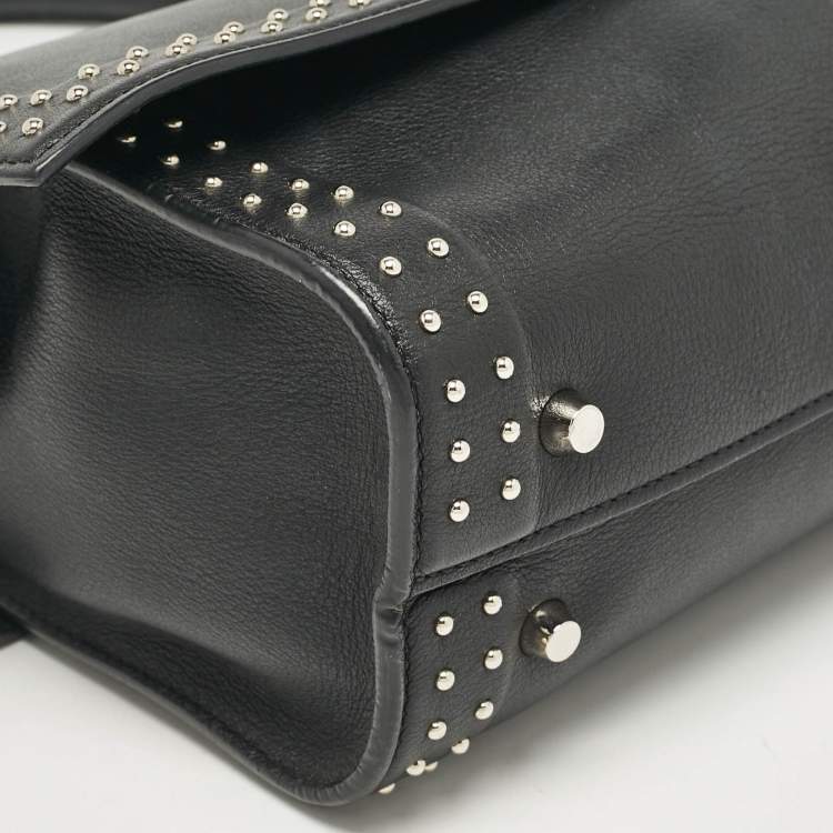 Pre Owned Givenchy Black Leather Small Shark Top Handle Bag