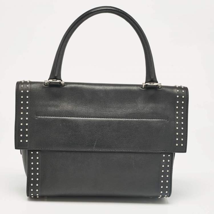 Pre Owned Givenchy Black Leather Small Shark Top Handle Bag