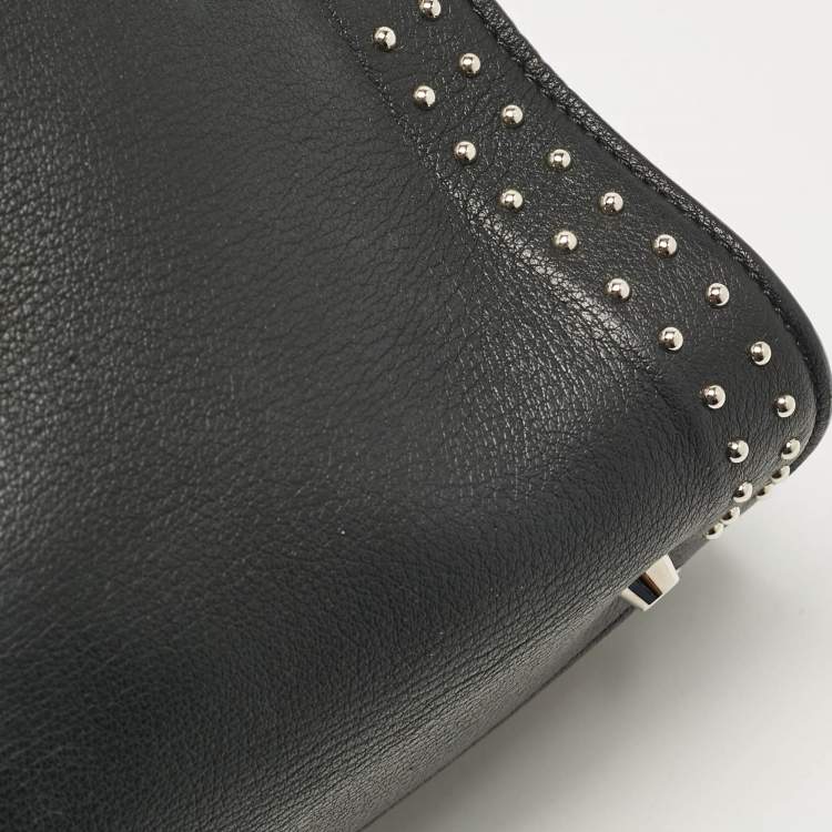 Pre Owned Givenchy Black Leather Small Shark Top Handle Bag