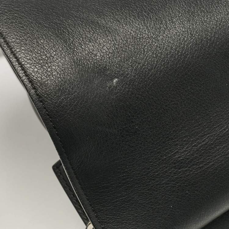 Pre Owned Givenchy Black Leather Small Shark Top Handle Bag