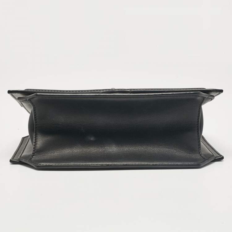Pre Owned Givenchy Black Leather Studded Bow Cut Crossbody Bag