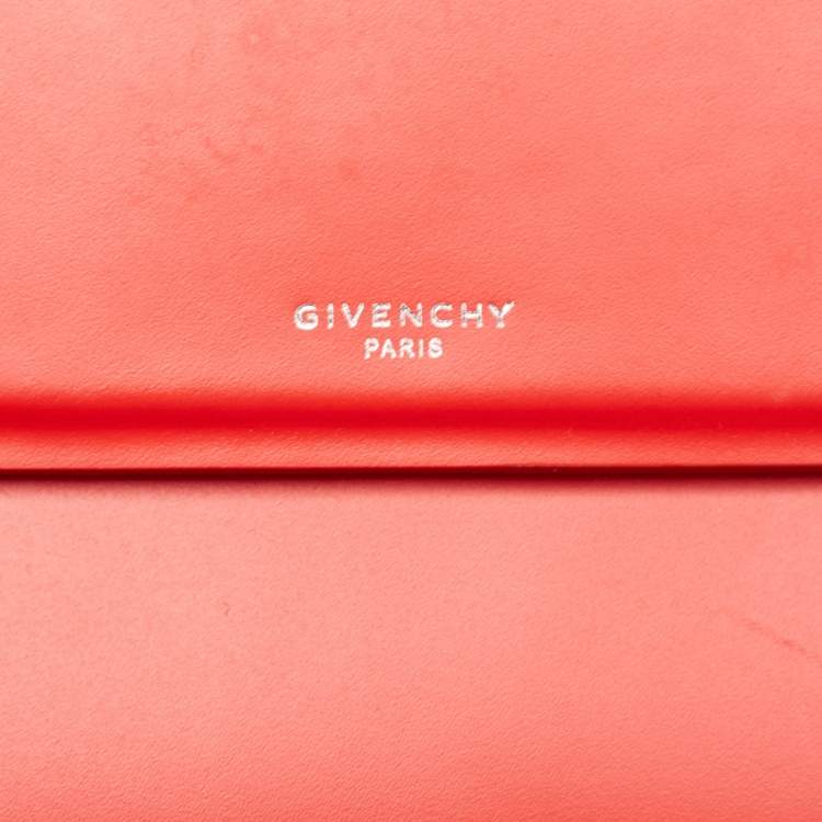 Pre Owned Givenchy Red Leather Nano Horizon Crossbody Bag