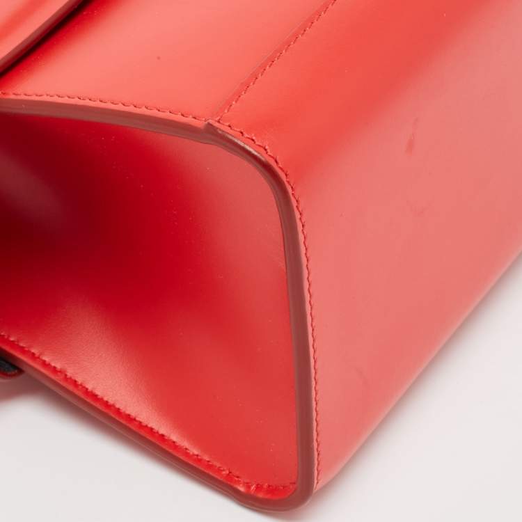 Pre Owned Givenchy Red Leather Nano Horizon Crossbody Bag