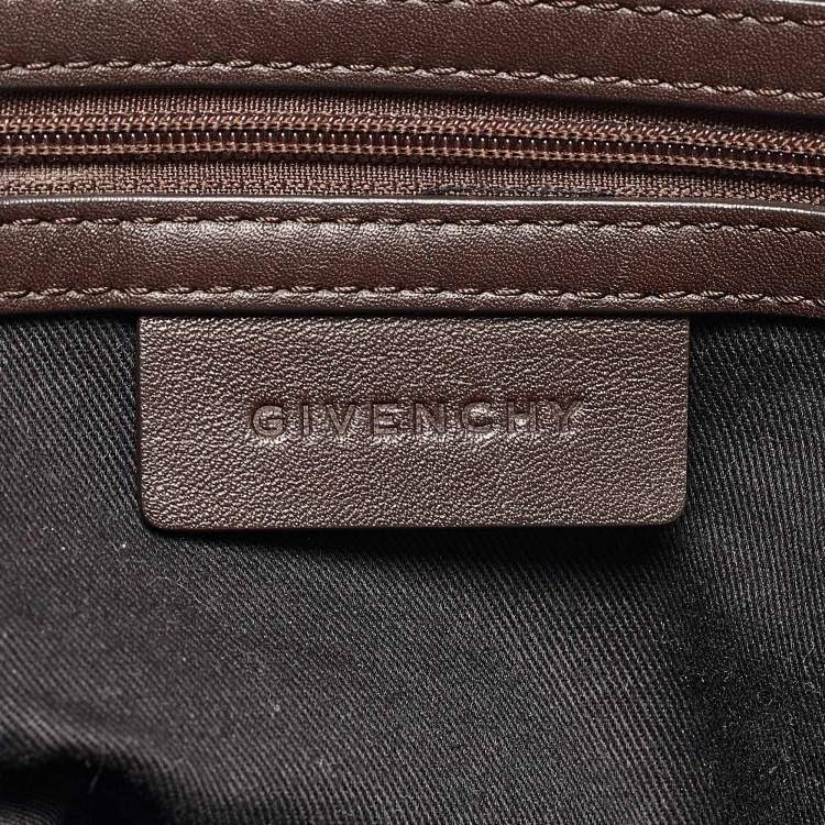 Pre Owned Givenchy Black Monogram Fabric and Leather Double Zip Tote