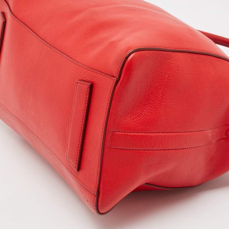 Pre Owned Givenchy Red Leather Medium Antigona Satchel