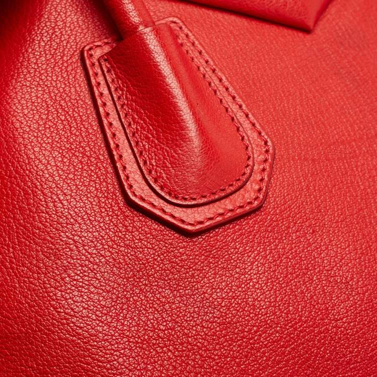 Pre Owned Givenchy Red Leather Medium Antigona Satchel